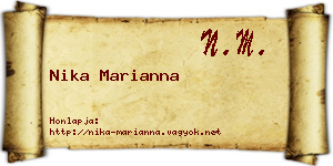 Nika Marianna névjegykártya